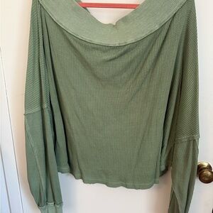 We The Free Olive Ribbed Top